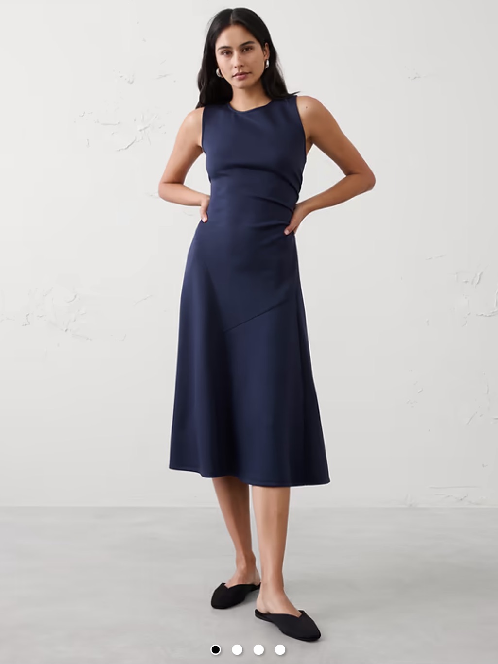 Banana Republic Navy Sleeveless Midi Dress